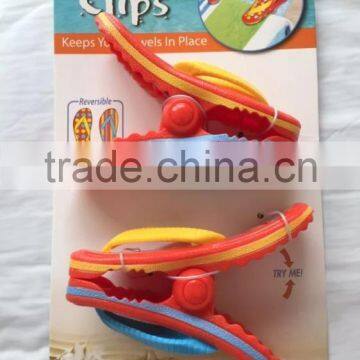 Plastic flip flops beca beach chair towel clips