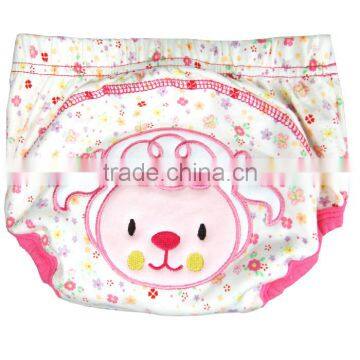 pink little sheep flower printed design waterproof baby cloth nappy diaper