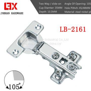 Pair European Concealed Cabinet Hinges 110-Degree Swing Full Inset - Self Closing