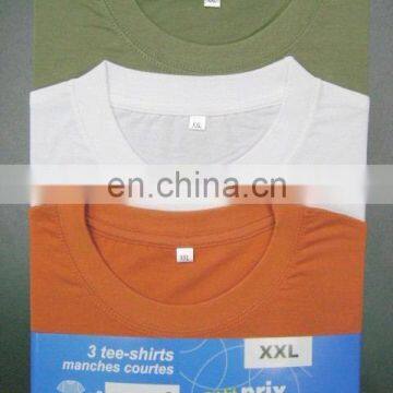 100% Cotton Round Neck Short Sleeve Tshirts in 3Pcs Pack