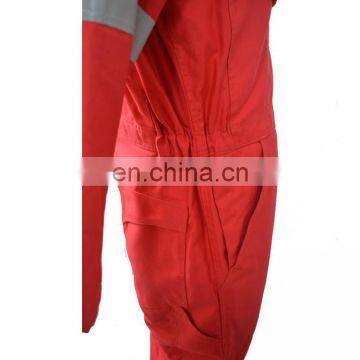 China Supplier Men's Zip Front 100 Cotton Fire Retardant Fireproof Winter Coverall With Reflective Tapes
