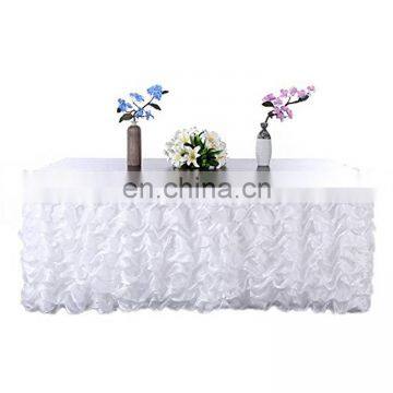 Fancy Wedding Banquet Organza Ruffled Table Skirt