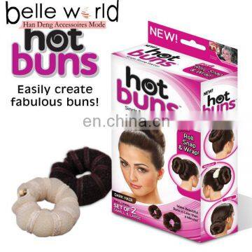 Pure Handwork Knitted Nylon Button Hot Buns as Seen on TV Hair Donut Maker