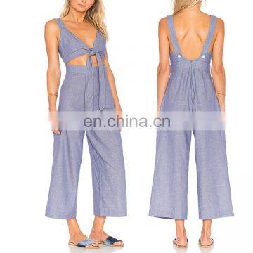 OEM custom made boho one piece ladies denim sex fashion jumpsuit