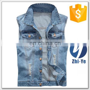 custom new design denim vest for women