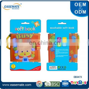 Hot sale baby educational washable cloth book toy