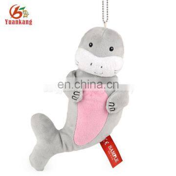 Custom grey plush toy sea lion stuffed keychain