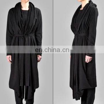 Draped Women's BLACK Long Overlong Oversized Hooded Belted CARDIGAN // Maxi Cardigan Winter Wear Shawl Cardigan