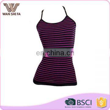 Wholesale cheap breathable stripes sleeveless nylon body shaper