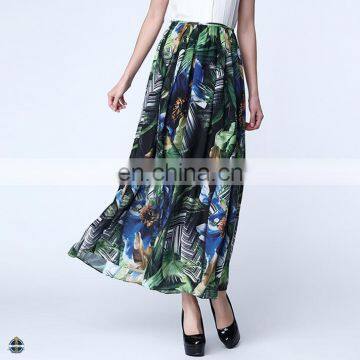 T-SK528 Wholesale Summer Printed Chiffon Bohemian Long Skirt for Women