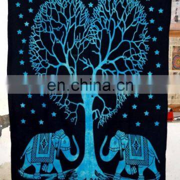 tArt Decor Indian Mandala Tapestry Boho Bedspread Elephant Wall Indian Bedding Ethnic art Wall Tapestry Hanging decorative table