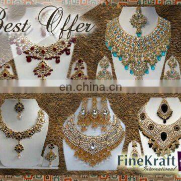 INDIAN TRADITIONAL JEWELRY NECKLACE SETS LOT