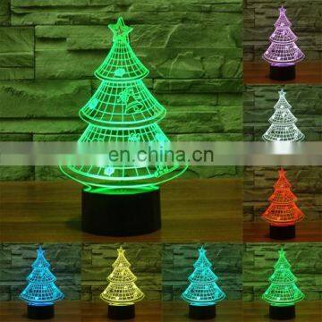 Christmas Tree Style 7 Colour Discoloration Lamp 3D Touch Switch Control LED Light
