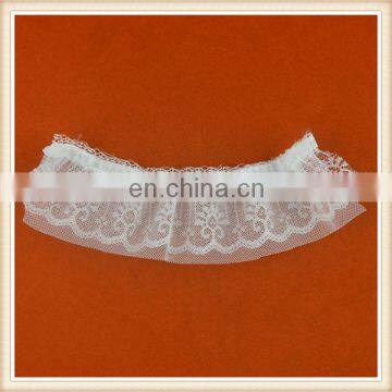 Latest Wholesale Border Lace White Fancy Nylon Lace Embroidery Ruffled Lace Trim for Girl Suits photo-3