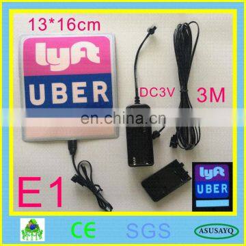Uber el Flashing Car Sticker Glow Car Sticker on Can Window With 2AA Battery Inverter Free Shipping New Uber photo-3