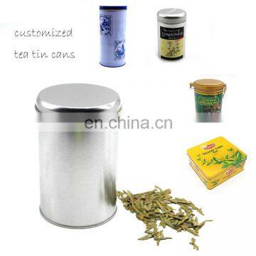 cute tall round tin box for tea with cheap price/Chinese tea tin box