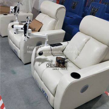 Top Grain Cow Leather Power Recliner Sofa With Cup Holders photo-3