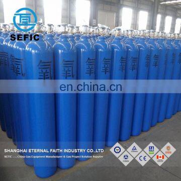 Valve equipped 150 bar medical calibration gas mixtures cylinder high pressure oxygen cylinder