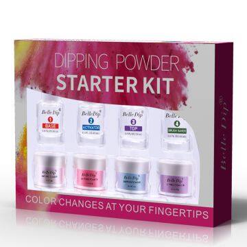 French and gradient effect organic dipping powder for nail back gel top gel activator