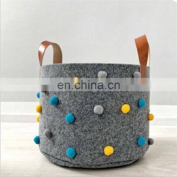 40colors for you choose felt woven storage basket with handle