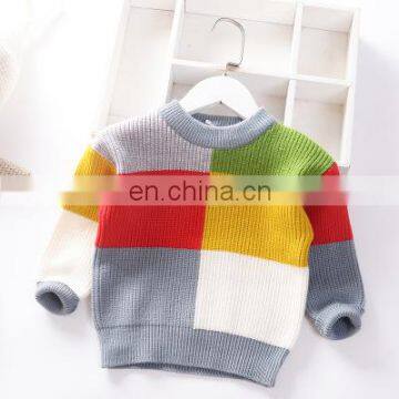 Factory Outlet Boys Pullover Long Sleeve Single Layer Plaid Boys Sweater photo-2