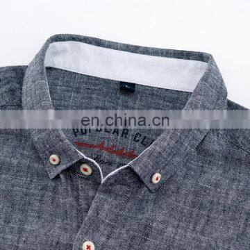 OEM Wholesale Mens Long Sleeve Plus Size Heather Colors Linen Casual Shirts photo-2