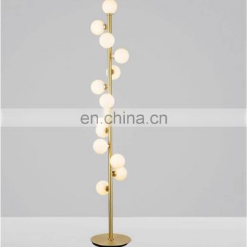 Home standing Light Decorative Indoor Glass Ball floor Lamp luxury gold wrought iron floor lamp