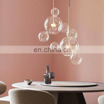 Современный декоративный стеклянный подвесной светильник-люстра с эффектом пузырьков на LED photo-6