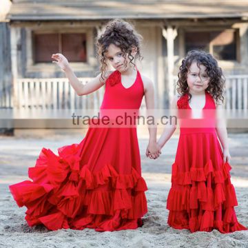 red baby dress Girl toddler dress Summer cotton clothing Vintage style sundress Party Open back dress                        
                                                                                Supplier's Choice