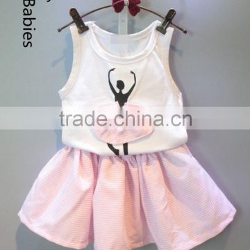 Baby girl boutique clothing china 2016 cotton dancing doll printed skirt set                        
                                                                                Supplier's Choice