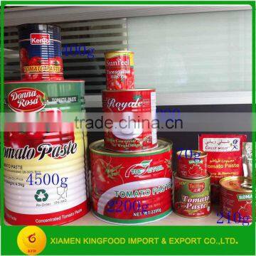 70g-4500g Canned Tomato Paste/Sauce with Brix Customised                        
                                                Quality Choice