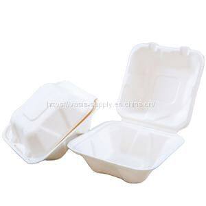 Wholesale disposable takeout bagasse containers compostable food containers clamshell containers