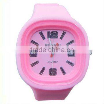 TM-2805 new product light pink cheap ss.com silicone jelly led watches