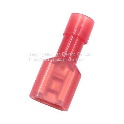 Fully insulated red nylon FDFN1.25- 250 female fully insulated butt cold-pressed terminal plug spring terminal