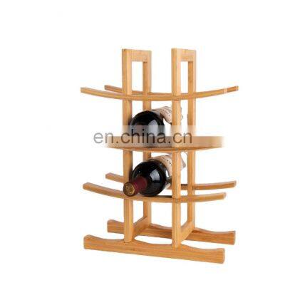 12-Bottle Bamboo Wine Rack Minimal Bottle Holder Countertop Removable Assembly Required