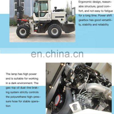 All Terrain Cheap Chinese Lifting Tire 4 Wheel 3 Ton Diesel Forklift Truck Farming Tractor With Forklift photo-3