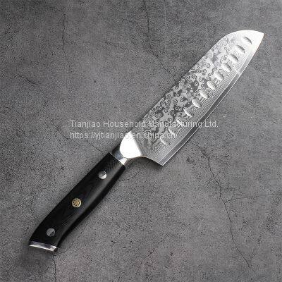 Santoku Chefs Knife 7 Inch VG10 67 Layer Damascus Steel Kitchen Chef With G10 Handle Knives Cleaver Meat Slicing Knife photo-5