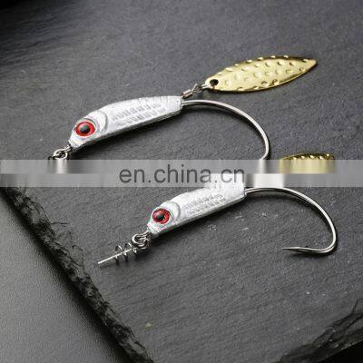 JOHNCOO Weighted Swimbait Hooks With Blade Attachment Fishing Lures Jig Heads Weighted Twistlock Crankbait Fishing Spinner Bait photo-5