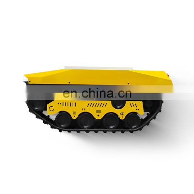 multifunction remote controller yellow color rc rubber track robot chassis sale for america customer