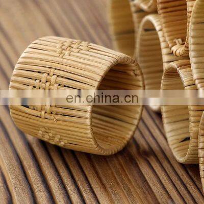 Best Price Rattan Napkin Ring Mid Century Modern 60s Set Tableware Set Napkin Holder Rings Vietnam Manufacturer photo-4