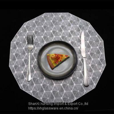 Round Shape PVC Placemats Sector Vinyl Pressed Heat Resistant Table Mats Placemat Party Decoration photo-3