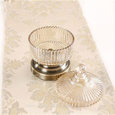 Wholesale Luxury Vintage Crystal Colorful Glass Candy Jars Storage Jar Candle Container With Lid For Festival Use photo-3