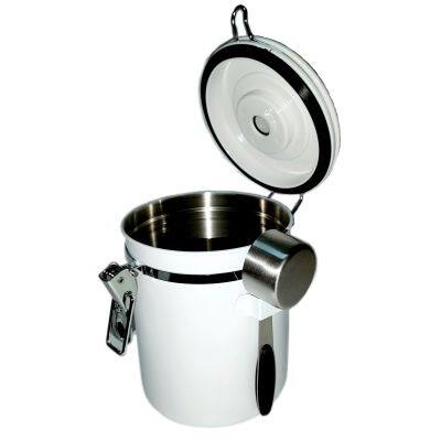Coffee Powder Storage Tank 304 Stainless Steel Sealed Tank With Exhaust Valve Coffee Bean Seal Tank With Date Lid and Spoon photo-5