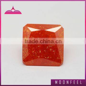 synthetic stone cubic zirconia Ice red square synthetic cz stone