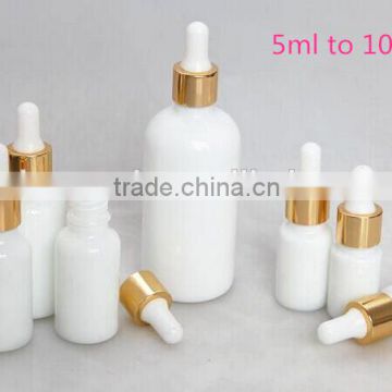 5ml to 100ml white porcelain bottle with shiny golden cap