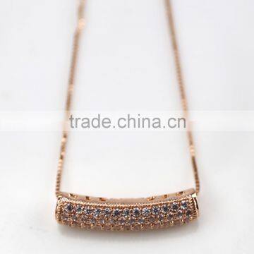 Simple Design New Model Hollow Rose Gold Plated Pipe Pendant Necklace Fashion Jewelry With Box Chain for Wholesale photo-2