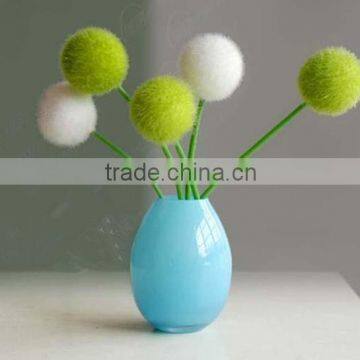 Light Sea Blue Mini Egg Shape Glass Vases Small Round