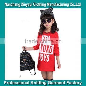 2015 Little girl long sleeve print t shirt 100 % cotton wholesale from China