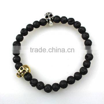 High Quality Black Bead Bracelet Skull Shamballa Bead Bracelet Jewelry