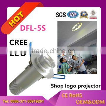indoor embedded light 520lm Ledy 5w led logo gobo projector for sign or advertising